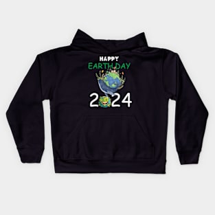 happy earth day 2024 gift april 22 Cute Teacher  Lover Rainbow Kids Hoodie